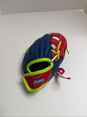 Air Tech Sports Kids Baseball Glove Red Blue Neon Green T-Ball Youth Mitt
